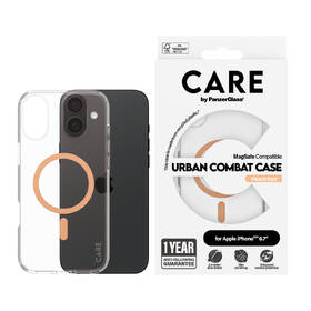 Kryt na mobil PanzerGlass CARE Urban Combat na Apple Iphone 16 Plus, MagSafe oranžová barva
