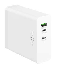 Nabíječka do sítě FIXED Charging Station, 2xUSB-C 1xUSB-A, GaN, PD 3.1, 140W bílá barva
