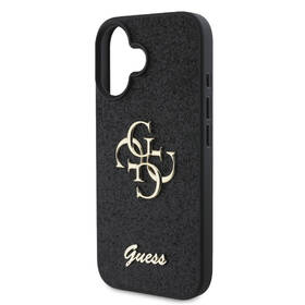 Kryt na mobil Guess PU Fixed Glitter 4G Metal Logo na Apple iPhone 16 Plus černá barva
