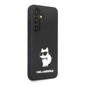 Kryt na mobil Karl Lagerfeld Liquid Silicone Choupette NFT na Samsung Galaxy S24 černá barva
