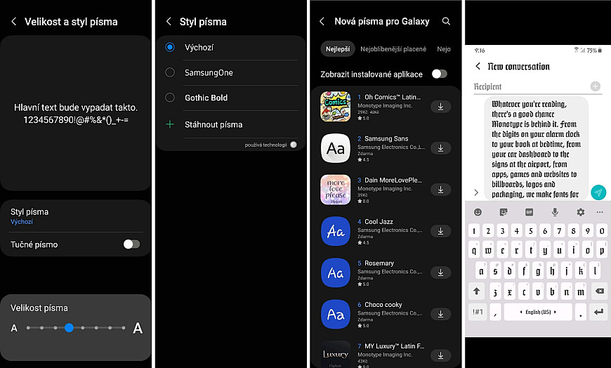 Přizpůsobení vzhledu Samsung Galaxy