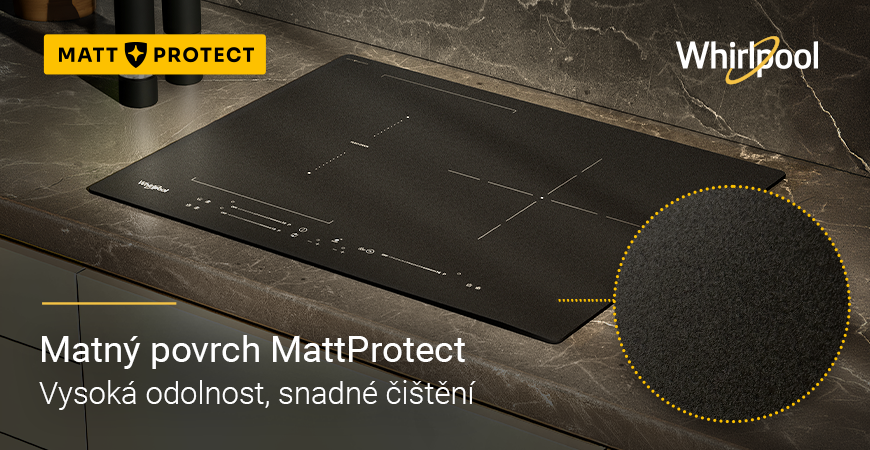 Matná krása indukčních varných desek Whirlpool MattProtect Indukční varná deska Whirlpool MattProtect