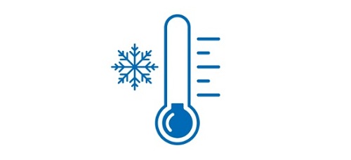 Jak nastavit ideální teplotu v lednici a mrazáku? Symbol teploměru a sněhové vločky.
