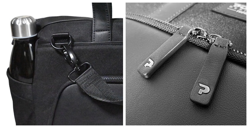 PORT DESIGNS Muse Signature ECO: Elegantní řešení pro notebook i každodenní život Detaily černé brašny PORT DESIGNS Muse Signature ECO 16