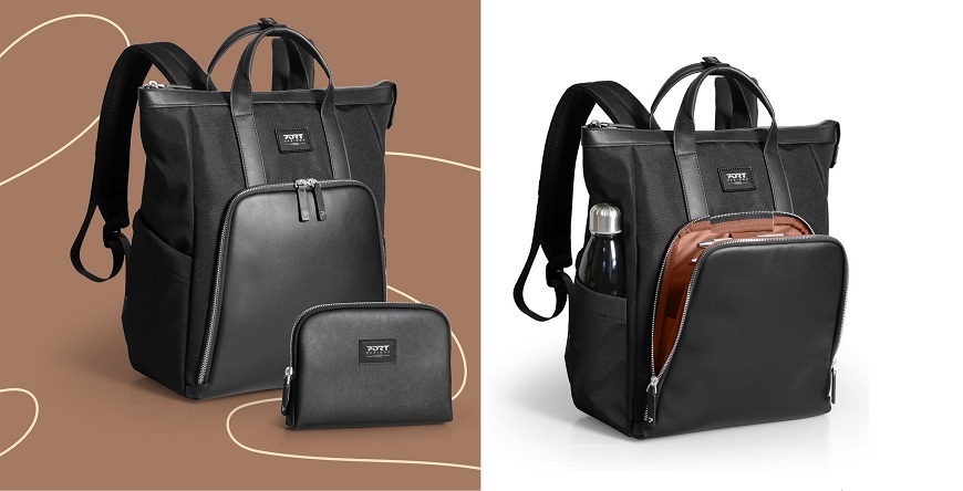 PORT DESIGNS Muse Signature ECO: Elegantní řešení pro notebook i každodenní život Dámský černý batoh PORT DESIGNS Muse Signature ECO 16