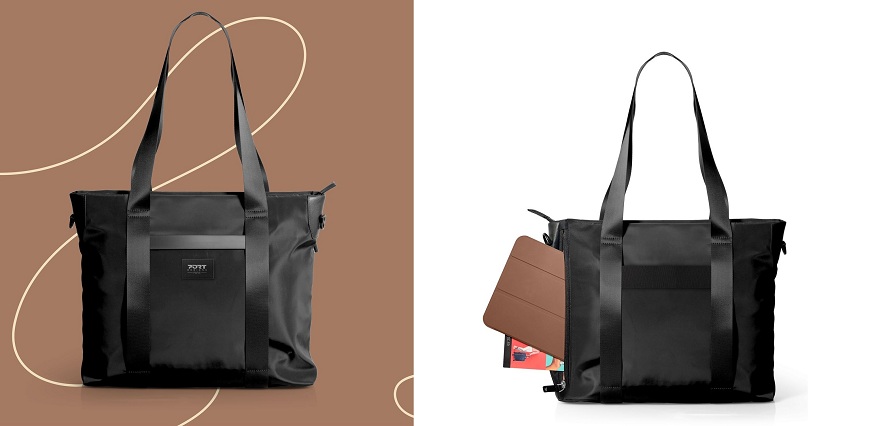 PORT DESIGNS Muse Signature ECO: Elegantní řešení pro notebook i každodenní život Dámská černá taška přes rameno PORT DESIGNS Muse Signature ECO 16