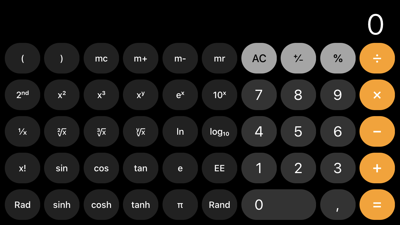 Vědecká kalkulačka iphone