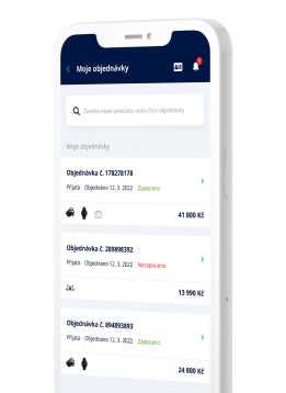 přehled nákupu v mobilní aplikaci Datart