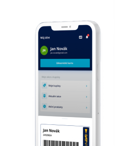 zákaznická karta v mobilní aplikaci Datart