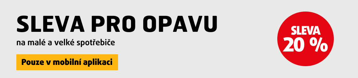Sleva 20 % na malé a velké spotřebiče, pouze v mobilní aplikaci